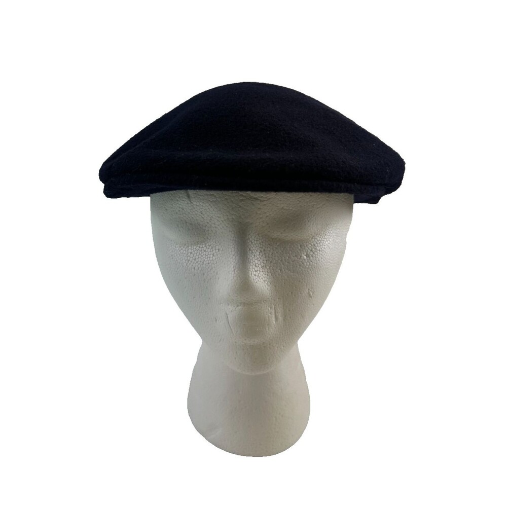 Kangol Design Pure Virgin Wool Newsboy‎ Cap Hat Navy Blue England Large